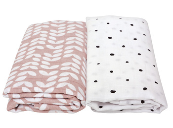 MOTHERHOOD - OTULACZE MUŚLINOWE BAWEŁNIANE PREMIUM RÓŻOWY CLASSICS NOWOŚĆ 80X120 CM  2 SZTUKI