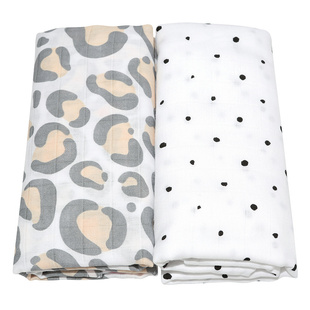 MOTHERHOOD - OTULACZE MUŚLINOWE BAWEŁNIANE PREMIUM OCELOT ŁOSOSIOWY  80X120 CM  2 SZTUKI