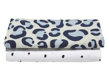 MOTHERHOOD - OTULACZE FLANELOWE PREMIUM 80X120 CM OCELOT NIEBIESKI  2 SZTUKI